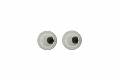 Глазки для игрушек, круглые, с бегающими зрачками, 3 мм/упак.100+/-5 шт, цв. -черно-белые - купить в Ленинске-Кузнецком. Цена: 25.40 руб.