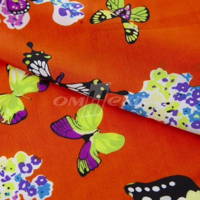 Плательная ткань "Софи" 7.1, 75 гр/м2, шир.150 см, принт бабочки - купить в Ленинске-Кузнецком. Цена 241.49 руб.
