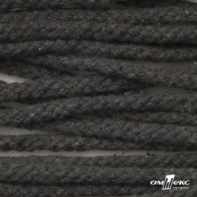 Шнур плетеный d-6 мм круглый, 70% хлопок 30% полиэстер, уп.90+/-1 м, цв.1088-т.серый - купить в Ленинске-Кузнецком. Цена: 594 руб.