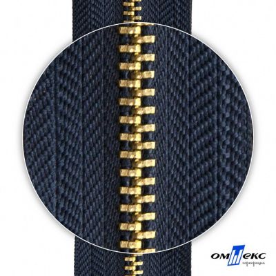 Молнии джинсовые металл т-4, 18 см латунь (YG), цв.- джинсовый синий (560) - купить в Ленинске-Кузнецком. Цена: 21.57 руб.