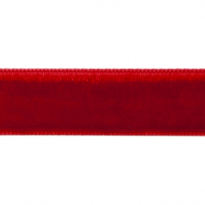 Лента бархатная нейлон, шир.12 мм, (упак. 45,7м), цв.45-красный - купить в Ленинске-Кузнецком. Цена: 392 руб.