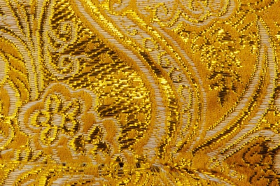 Ткань костюмная жаккард №12, 140 гр/м2, шир.150см, цвет жёлтый - купить в Ленинске-Кузнецком. Цена 383.29 руб.