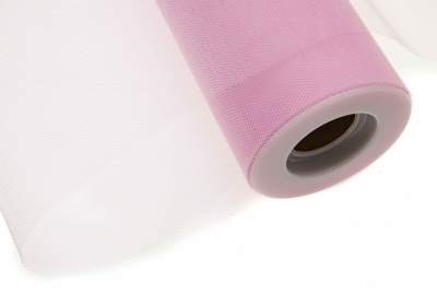 Фатин в шпульках 16-14, 10 гр/м2, шир. 15 см (в нам. 25+/-1 м), цвет розовый - купить в Ленинске-Кузнецком. Цена: 101.71 руб.