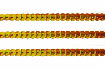 Пайетки "ОмТекс" на нитях, CREAM, 6 мм С / упак.73+/-1м, цв. 88 - оранжевый - купить в Ленинске-Кузнецком. Цена: 300.55 руб.