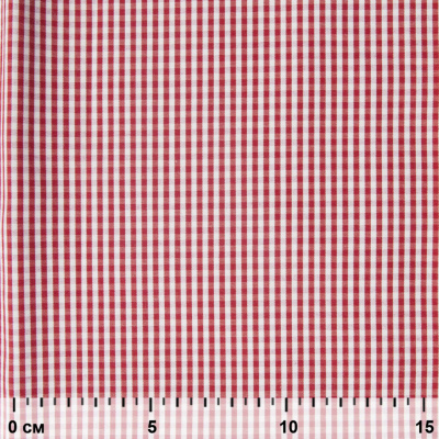 Ткань сорочечная Клетка Виши, 115 г/м2, 58% пэ,42% хл, шир.150 см, цв.5-красный, (арт.111) - купить в Ленинске-Кузнецком. Цена 306.69 руб.