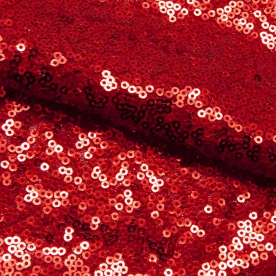 Сетка с пайетками №8, 188 гр/м2, шир.140см, цвет красный - купить в Ленинске-Кузнецком. Цена 433.60 руб.