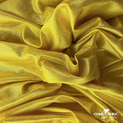 Трикотажное полотно голограмма, шир.140 см, #602 -жёлтый/жёлтый - купить в Ленинске-Кузнецком. Цена 385.88 руб.