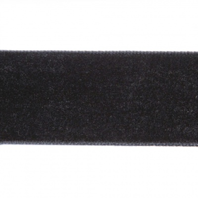 Лента бархатная нейлон, шир.25 мм, (упак. 45,7м), цв.03-черный - купить в Ленинске-Кузнецком. Цена: 800.84 руб.