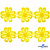 Кружево гипюр "Ромашка" 0575-1169, шир. 25 мм/уп.13,7 м, цвет 8208-жёлтый - купить в Ленинске-Кузнецком. Цена: 289.76 руб.
