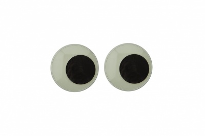 Глазки для игрушек, круглые, с бегающими зрачками, 15 мм/упак.50+/-2 шт, цв. -черно-белые - купить в Ленинске-Кузнецком. Цена: 47.40 руб.