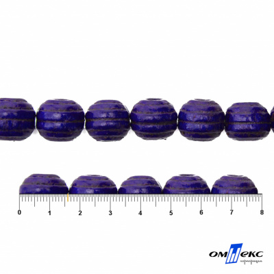 0309-Бусины деревянные "ОмТекс", 16 мм, упак.50+/-3шт, цв.018-фиолет - купить в Ленинске-Кузнецком. Цена: 62.22 руб.