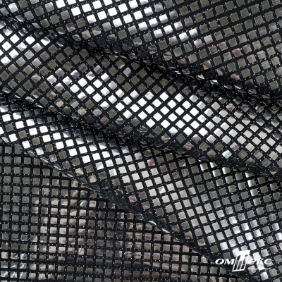Трикотажное полотно голограмма, шир.140 см, #603 -черный/серебро - купить в Ленинске-Кузнецком. Цена 771.75 руб.