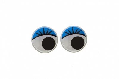 Глазки для игрушек, круглые, с бегающими зрачками, 8 мм/упак.50+/-2 шт, цв. -синий - купить в Ленинске-Кузнецком. Цена: 59.05 руб.