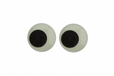 Глазки для игрушек, круглые, с бегающими зрачками, 18 мм/упак.50+/-2 шт, цв. -черно-белые - купить в Ленинске-Кузнецком. Цена: 41.81 руб.